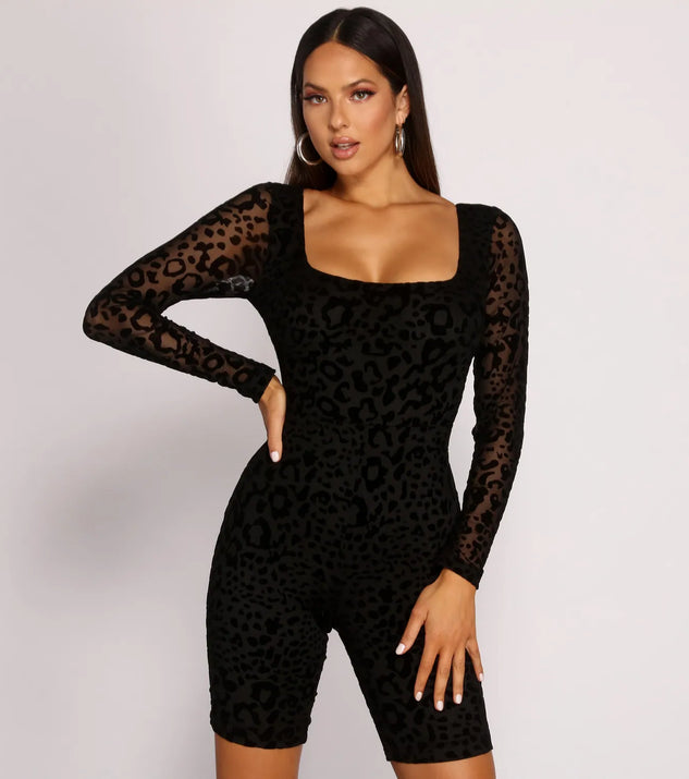 Fiercely On-Trend Leopard Print Burnout Romper