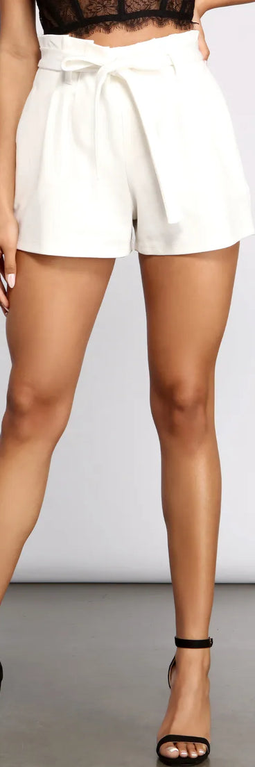 Poised Paper Bag Ponte Shorts