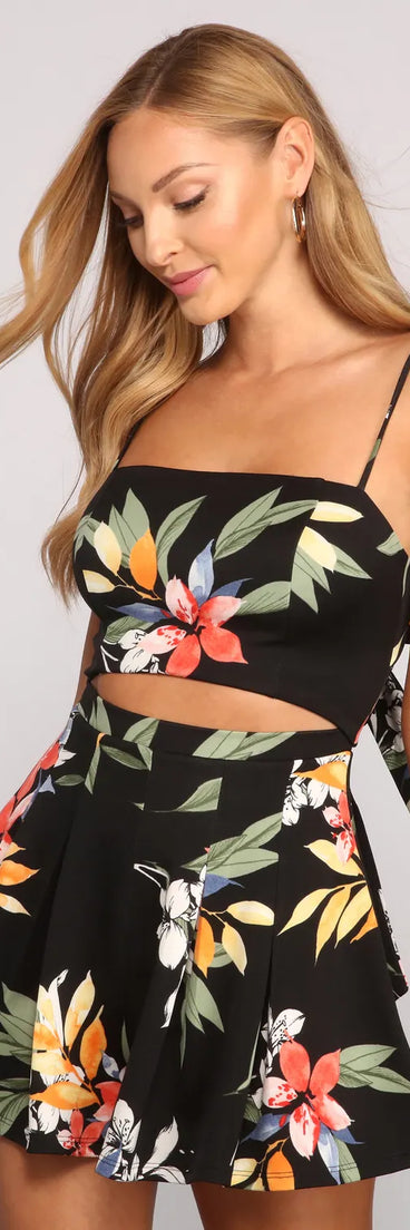 Embraced In Florals Cutout Romper