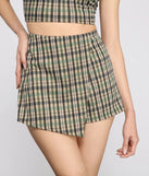 Preppy Glam Plaid Skort