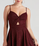 Revamp your 2025 wardrobe with this chic addition, the Twisted Style Glitter Skater Romper in burgundy, perfect for elevating your style in the new year.