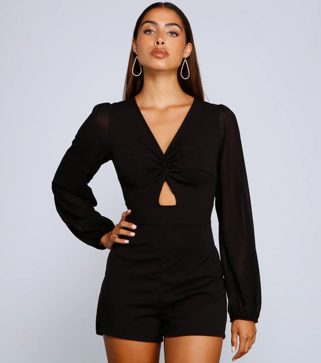 Downtown Chic Twist Front Romper