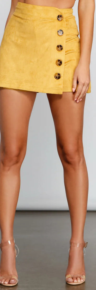 Chic Cutie Faux Suede Skort