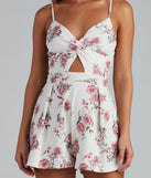 Spring Bloom Crepe Floral Twist Romper