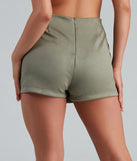 Running Late Side Snap Faux Suede Skort