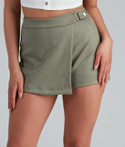 Running Late Side Snap Faux Suede Skort