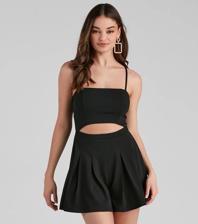 Standing Ovation Crepe Pleat Romper