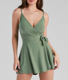 Flirtatious Flair Faux Wrap Romper