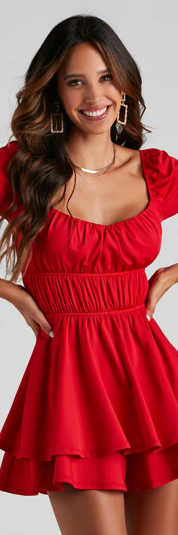 Flirty Style Ruched Romper Flirty Style Ruched Romper