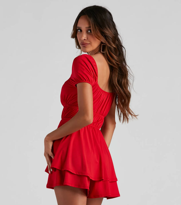 Flirty Style Ruched Romper Flirty Style Ruched Romper