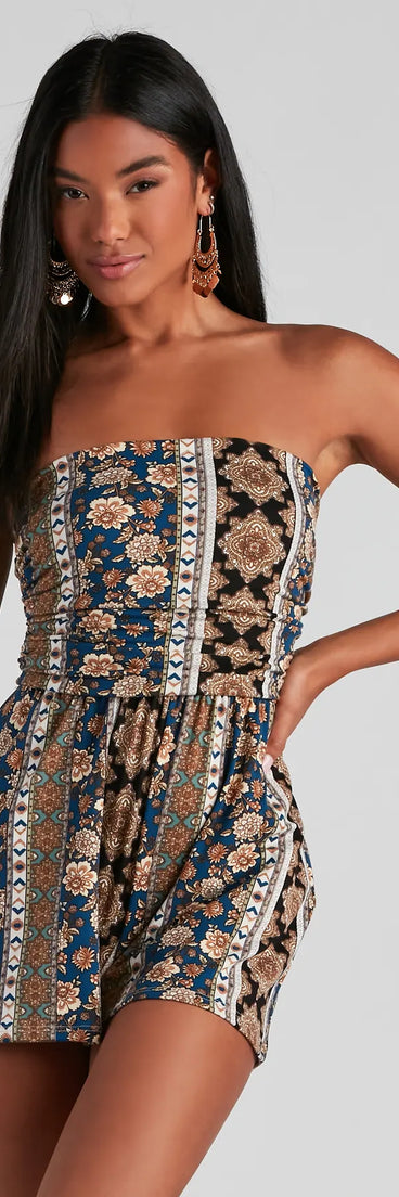 Boho Baby Tube Side Ruched Romper