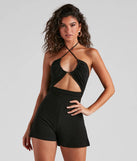 Playful Twist Halter Knit Romper