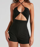 Playful Twist Halter Knit Romper