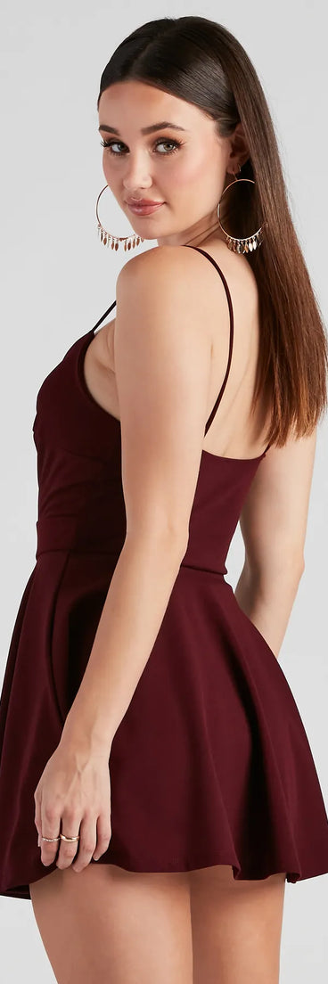 Trendy Twist-Front Skater Romper