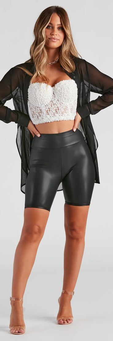 Faux Leather Biker Shorts