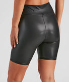 Faux Leather Biker Shorts