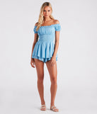 Flirtatious Mood Ruffled Knit Romper