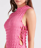 Feeling Bubbly Mock Neck Texture Romper