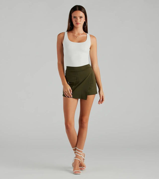 Style Notes Ponte Cargo Mini Skort | Windsor