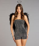 Popstar Diva Strapless Rhinestone Romper