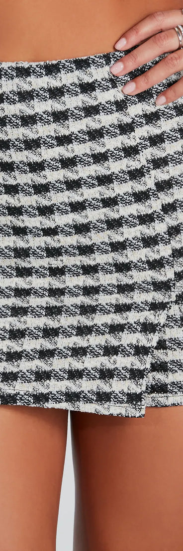 Make Your Debut Plaid Mini Skort
