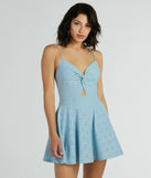 Sweet Life Twist Eyelet Lace Skater Romper