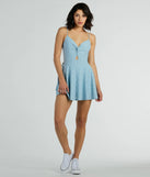 Sweet Life Twist Eyelet Lace Skater Romper