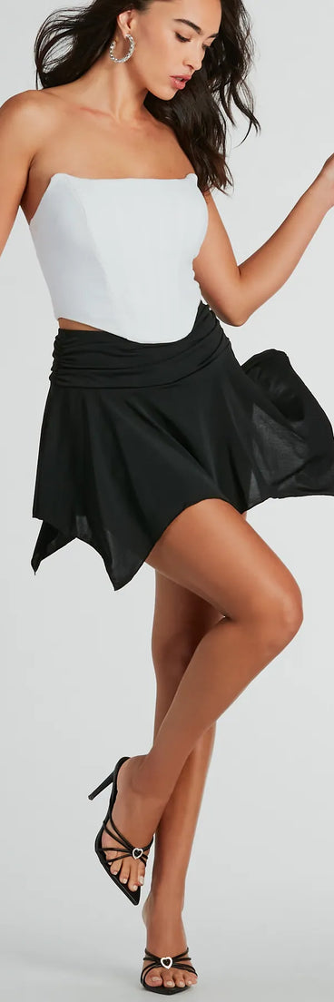 Flirt It Up Hanky Hem Knit Mini Skort