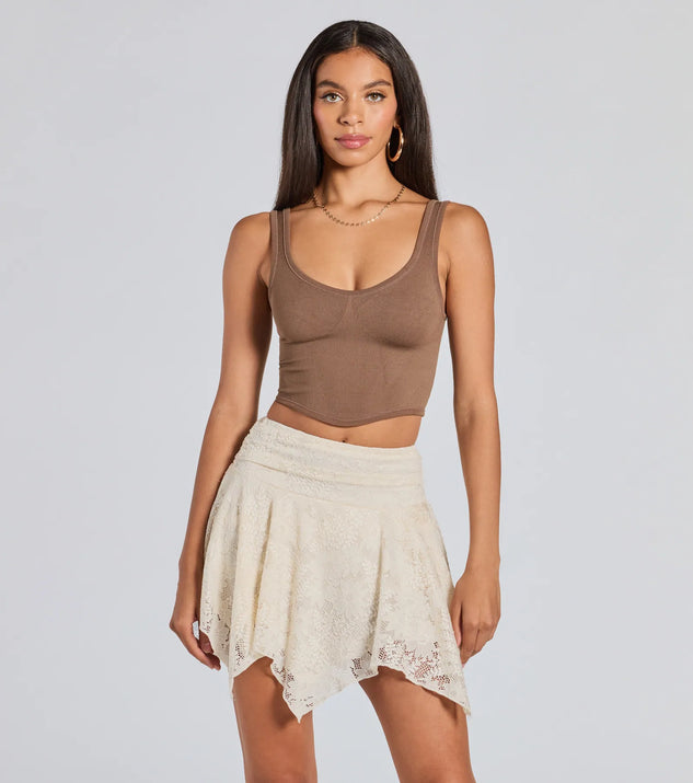 Sweetest Vibe Hanky Hem Lace Mini Skort | Windsor