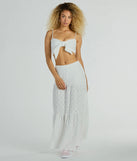 Spring Breeze Ruffled Eyelet Maxi Skirt