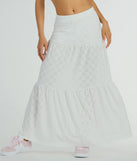 Spring Breeze Ruffled Eyelet Maxi Skirt