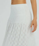 Spring Breeze Ruffled Eyelet Maxi Skirt