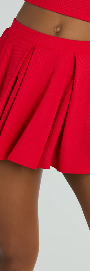 The Game Set High Rise Pleated Mini Skort offers a discreetly comfy fit with shorts under a stylish skirt overlay featuring the latest accents and details.