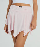 Looking Lovely Hanky Hem Knit Mini Skort, a trendy blush addition to women's going-out outfits, is ideal for Christmas party outfits, chic NYE attire, or winter night-out looks that keep you on-trend!