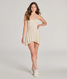 Perfect as a dress alternative for a date-night outfit, wedding guest attire, and cocktail party dress alike, the Sweet Allure Strapless Drop Waist Skater Romper is a women's natural romper that combines a stylish, unique design with festive colors and on-trend details for a standout look!