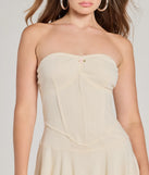 Perfect as a dress alternative for a date-night outfit, wedding guest attire, and cocktail party dress alike, the Sweet Allure Strapless Drop Waist Skater Romper is a women's natural romper that combines a stylish, unique design with festive colors and on-trend details for a standout look!