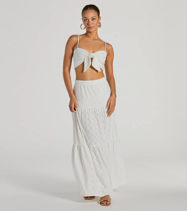 Vibe Of Summer High Rise Eyelet Maxi Skirt | Windsor