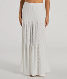 Vibe Of Summer High Rise Eyelet Maxi Skirt