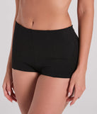 Step out in the Make It Hot High Rise Ponte Micro Shorts, a sleek black short made to pair with summer tops and create scroll-stopping going-out looks.