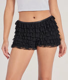 Create bold, fashion-forward looks for spring or summer with the Chic Fairytale Tiered Lace Hot Shorts in black, a must-have piece from Windsor’s collection of stylish bottoms for women.