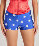 Lady Justice Star Print Hot Shorts