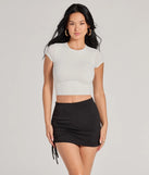The Keep It Stylish High-Rise Mini Skort offers a discreetly comfy fit with shorts under a stylish skirt overlay featuring the latest accents and details.