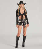 
Upgrade your style game for 2025 with the Cowgirl Outlaw Cow Print Hot Shorts in black, perfect for any fashion-forward wardrobe.
