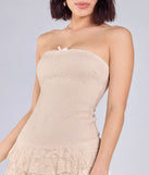 With flirty movement and built-in comfort, the Simply Adorable Ruffled Drop Waist Lace Romper in ivory is your one-and-done fit for dancing, posing, and catching looks.