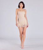 Create bold, fashion-forward looks for spring or summer with the Simply Adorable Ruffled Drop Waist Lace Romper in ivory, a must-have piece from Windsor’s collection of stylish bottoms for women.