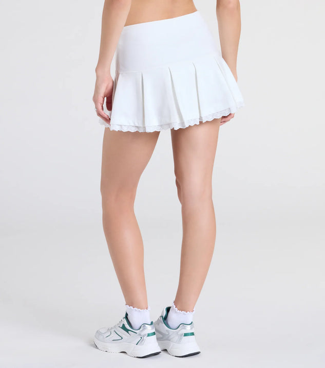 Absolute Charm Pleated Lace Trim Mini Skirt | Windsor