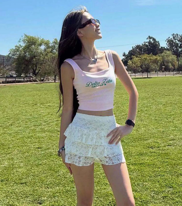 Choosing the ivory skort says you’re ready to show off in the Charming Allure Drop Waist Tiered Lace Skort, a warm-weather staple that elevates your outfit and seasonal style.