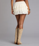 Charming Allure Drop Waist Tiered Lace Skort