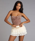 Charming Allure Drop Waist Tiered Lace Skort