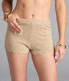 Choosing the taupe shorts says you’re ready to show off in the Feelin' Boho Scallop Hem Knit Hot Shorts, a warm-weather staple that elevates your outfit and seasonal style.